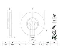 BOSCH 0 986 479 H12 Brake Disc for BMW,ROLLS-ROYCE