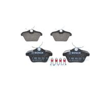 Bosch BP265 - Brake Pads Car Rear Axle - Bosch Quality - Reduced Noise and Dust - ECE-R90 Certified - Copper-Free - 1 Set of 4 Pads - With Accessories