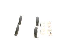 Bosch BP1071 - Brake Pads Car Front Axle - Bosch Quality - Reduced Noise and Dust - ECE-R90 Certified - Copper-Free - 1 Set of 4 Pads - With Accessories