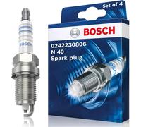 Bosch 0242230806 (N40), Spark Plug Set of 4 - for a Reliable Gasoline Engine Start and Long Service Life