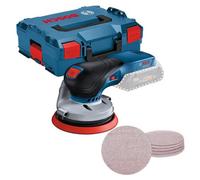 Bosch 0601372200 18V-125 Brushless 18V Orbital Sander + Lboxx + 5 Mesh Sheets