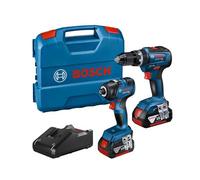 Bosch Professional 18V System Cordless Impact Driver GDR 18V-200 and Cordless Combi Drill GSB 18V-55 (incl. 2X 4.0 Ah GBA 18 V Rechargeable Battery, Quick Charger GAL 18V-40, in L-Carrying Case)