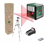 Bosch Cross line Laser Quigo Plus with Tripod (Easy Alignment at Equal and Variable Distances Thanks to Markings on The Laser line, in E-Commerce Cardboard Box)