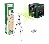 Bosch Cross line Laser Quigo Green with Tripod (Green Laser for Better Visibility, housing Made of Recycled Plastic, in Cardboard Box)