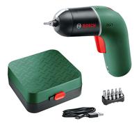 Bosch Cordless Screwdriver IXO (6th Generation, Green, Variable Speed Control, Rechargeable with Micro USB-Cable, in Storage case)