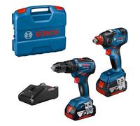 Bosch 0615990M71 18V Cordless Brushless Combi Drill & Impact Driver/wrench Twin Pack With 2 X 5.0Ah Batteries, Charger & Carry Cas