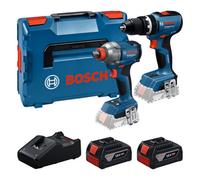 Bosch 0615A5008E Power Tool Kit Gdx 18V-285 Impact Driver & Gsb 18V-65 Combi Drill With 2 X 4.0Ah Batteries, Charger & Case