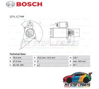 Bosch 0986014890 Starter Motor Premium 12411713898 12411720635 12411720663