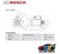Bosch 0986016660 Starter Motor 241 mm Premium 7700102000 7700103386 7700114428