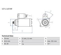 BOSCH 0 986 025 350 Starter motor