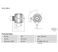 BOSCH 0 986 040 390 Alternator