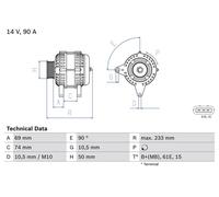 BOSCH 0 986 040 390 Alternator