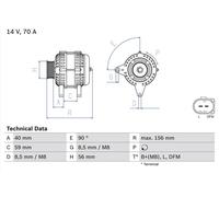 Alternator Fits Audi Seat Skoda VW Bosch 0986041510