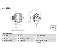 BOSCH 0986045340 Alternator Fits Audi A1 A2 A3 A4 TT Seat Alhambra Leon Skoda VW