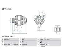 BOSCH 0986045611 Alternator 178mm Length Fits Mitsubishi Pajero/Shogun Shogun