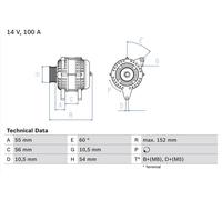 Bosch Alternator 0 986 047 280 – Reman – Fits Opel/Vauxhall Astra, Corsa