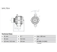 BOSCH 0986048781 Alternator Fits Alfa Romeo MiTo Fiat Doblo Linea Opel Vauxhall