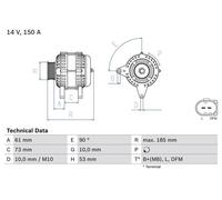 BOSCH 0986048921 Alternator Fits BMW 3 Series X3 X5 Land Rover Freelander