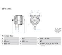 Alternator 0986049820 Bosch 51261017278 51261017283 51261017287 51261017296