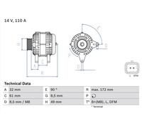 BOSCH 0 986 080 330 Alternator