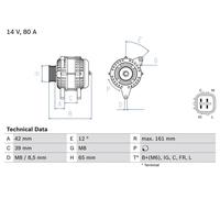 BOSCH 0986080570 Alternator Fits Honda City Civic Jazz Legend Mobilio Stream