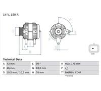 BOSCH 0 986 082 240 Alternator