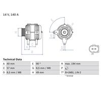 BOSCH 0 986 083 130 Alternator