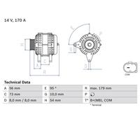 Bosch Alternator 0 986 083 470 – Multi-belt pulley – 14V clockwise – Fits BMW X5 X6