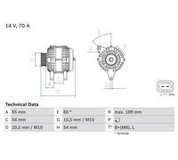BOSCH 0986083580 Alternator Fits Opel Corsa Meriva Vauxhall Corsa Corsavan