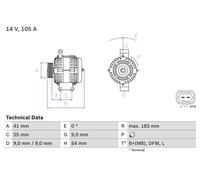 BOSCH 0 986 084 190 Alternator