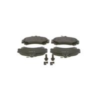 Bosch BP182 - Brake Pads Car Front Axle - Bosch Quality - Reduced Noise and Dust - ECE-R90 Certified - Copper-Free - 1 Set of 4 Pads - With Accessories