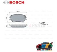 Bosch BP936 - Brake Pads Car Front Axle - Bosch Quality - Reduced Noise and Dust - ECE-R90 Certified - Copper-Free - 1 Set of 4 Pads - With Accessories