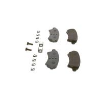 Bosch BP942 - Brake Pads Car Front Axle - Bosch Quality - Reduced Noise and Dust - ECE-R90 Certified - Copper-Free - 1 Set of 4 Pads - With Accessories