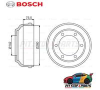Bosch Brake Drum Assembly Rear fits Ford