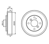 Bosch Brake Drum For Ford Fiesta 2008-2017 1.0 1.25 1.4 1.6 0986477240