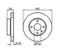 BOSCH 0986478346 Brake Disc Fits Ford KITx2