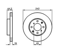 BOSCH 0986478503 Brake Disc Front 241.8mm Diameter Fits Honda Civic CRX Integra