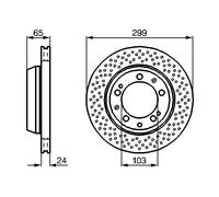 2x Brake Disc Rear Coated 298.8mm Diameter Fits Porsche 911 BOSCH 0986478595