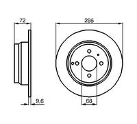 BOSCH 0986478640 Brake Disc Rear 295mm Outer Diameter 4 Holes Fits Volvo 850