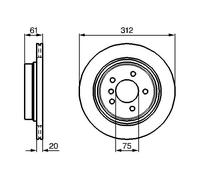 Bosch 0986478763 Brake Disc Rear Left Braking System Fits BMW 3 Series Z3