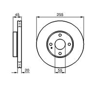 Bosch BD892 Brake Disc Set - 255 mm Vented Discs - Front Axle - ECE-R90 Certified - Good Cooling, Reliable Braking, Corrosion Protection - 1 Set of 2 Discs