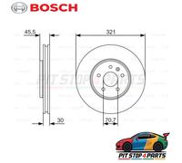 Bosch 0986479667 Brake Disc Single 45 mm Fits Vauxhall Cascada 2015-2024 1352826