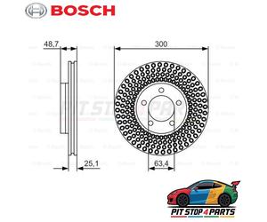 Bosch 0986479701 Brake Disc Single 48 mm Fits Volvo V40 2014-2019 31381375
