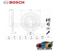 Bosch BD1601 Brake Disc - 328 mm Vented High-Carbon Disc - Front Axle - ECE-R90 Certified - Great Cooling and Noise Suppression, Advanced Corrosion protected - 1 Single Disc