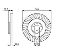 Brake Disc Single Vented Front 385mm 0986479A31 Bosch 4E0615301E BD1718