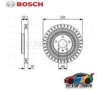 Bosch 0986479C49 Brake Disc Single Durable Fits Audi Q5 2013-2017