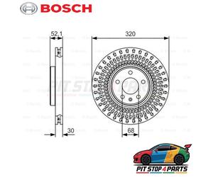 Bosch 0986479C49 Brake Disc Single Durable Fits Audi Q5 2013-2017