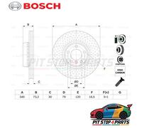 Bosch Front Brake Disc - BMW 34116792223 - for F21,F30,F20,F31,F36,F32,F34,F22,F33,F23,1/2/3/4
