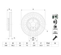BOSCH 0986479E18 Brake Disc Front Right Fits BMW 5 Series 6 Series 7 Series