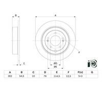 Bosch BD2646 Brake Disc Set - 302 mm Solid Discs - Rear Axle - ECE-R90 Certified - Long Service Life, Advanced Corrosion Protection - 1 Set of 2 Discs